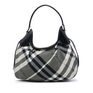 Pre-Loved Burberry Beat Check Nylon Brooklyn Hobo